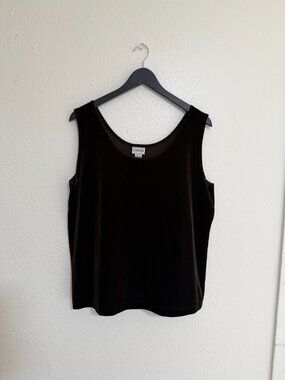 Vintage Chicos Black Velvet Tank Top Size 3 XL